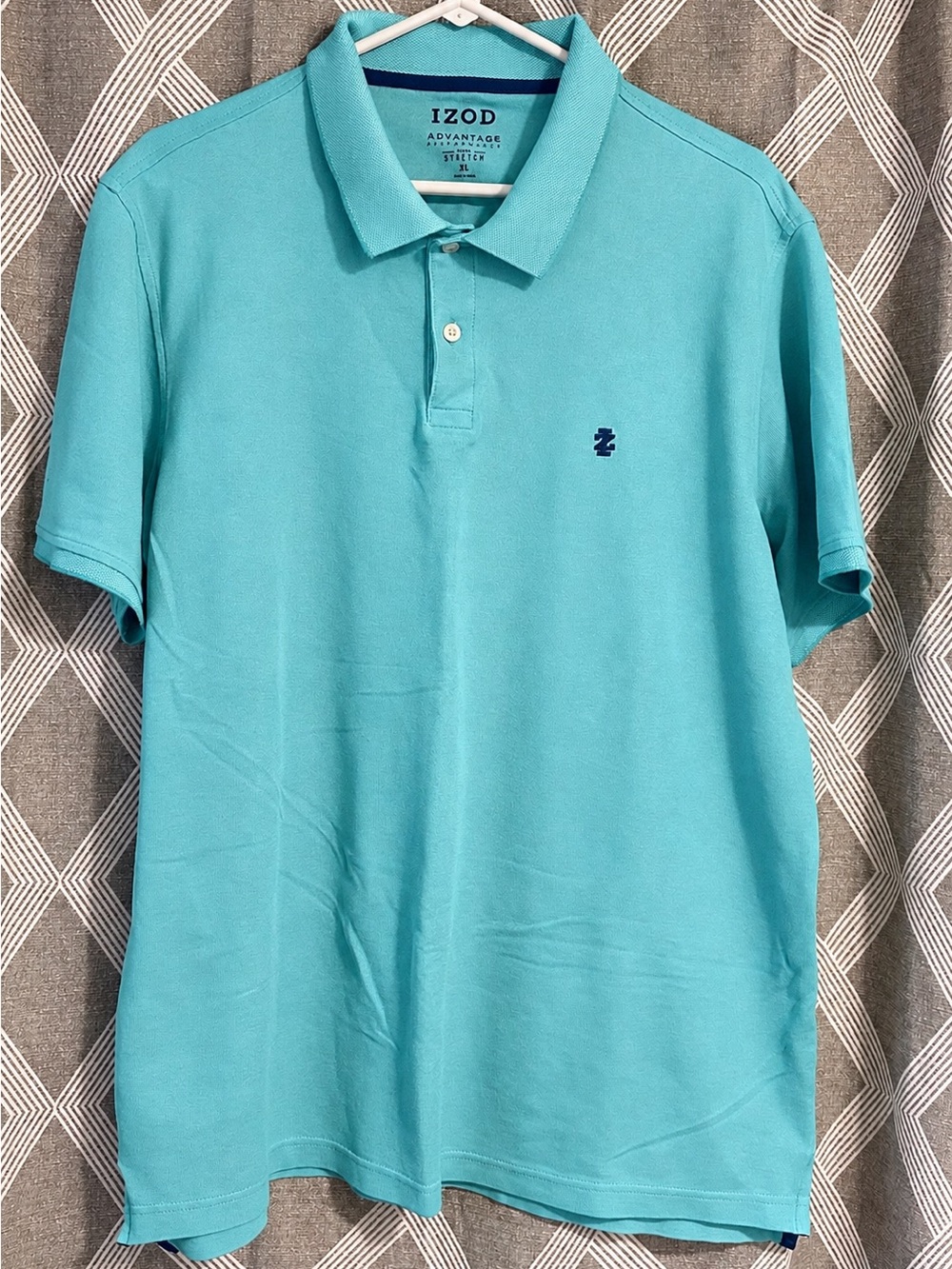 IZOD Advantage Performance Natural Stretch Polo Shirt Blue Radiance Size XL - Picture 2 of 9